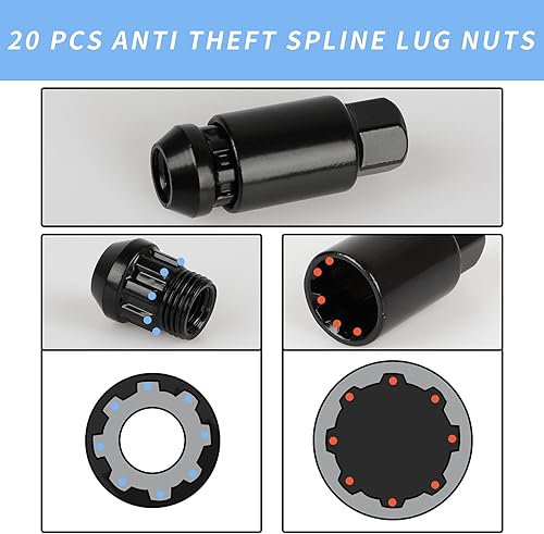 Miniatura 6 de 20 tuercas de llanta de extremo cerrado M12X1.5 tuercas de llanta + enchufe (plateado)