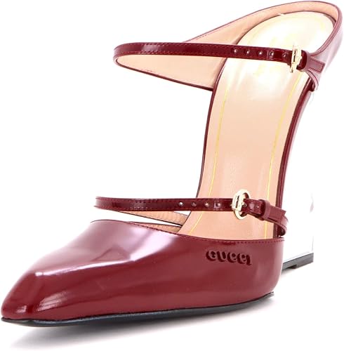 Pre-Loved Women's Regent Wedge Mules Patent, Burgundy