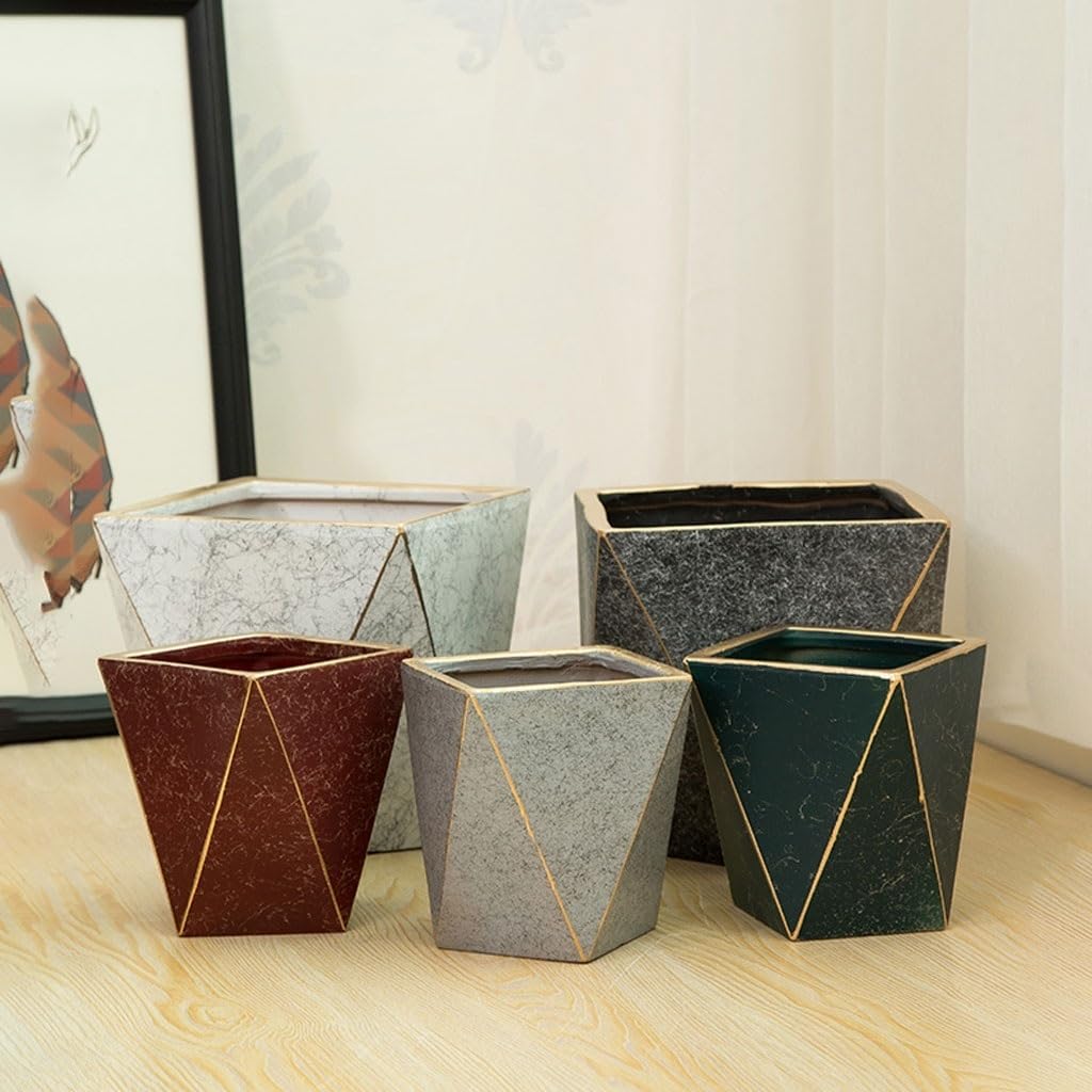 ARINAL Doniczka 20 cm ceramiczna doniczka na kwiaty prosta nowoczesna domowa stolik kawowy biurko dekoracyjna geometryczna doniczka na kwiaty doniczka do wnętrz (kolor: B, rozmiar: S)