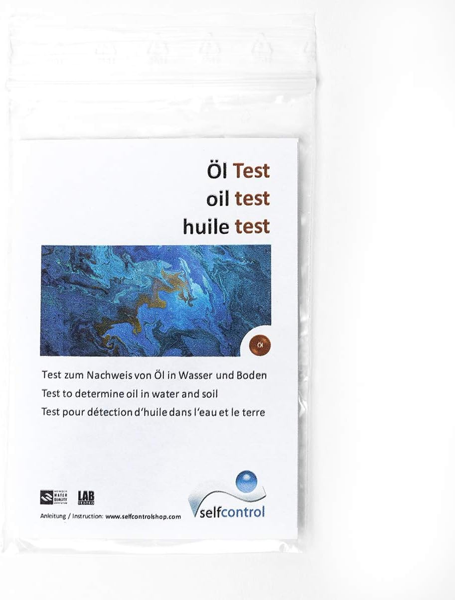 Selfcontrol/UW 5005 D 05 / Oil Test – 5 Test Strips to Determine Oil in Water or in Soil – Easy, Quick, Accurate
