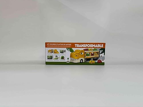 Miniatura 8 de FRUSE Juguete de automóvil para niños de 3, 4, 5 años, camión de dinosaurio 7 en 1, juguete de dinosaurio plegable con 6 autos dinosaurios, 12