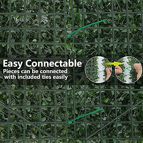 Image of Wall Grass (6 Pcs), Artificial Grass for Wall Decoration, Vertical Garden Artificial Mat, Artificial Grass Tiles for Balcony (Green Big Leaves, 60cm x 40cm x 8cm, Plastic, Pack of 6)