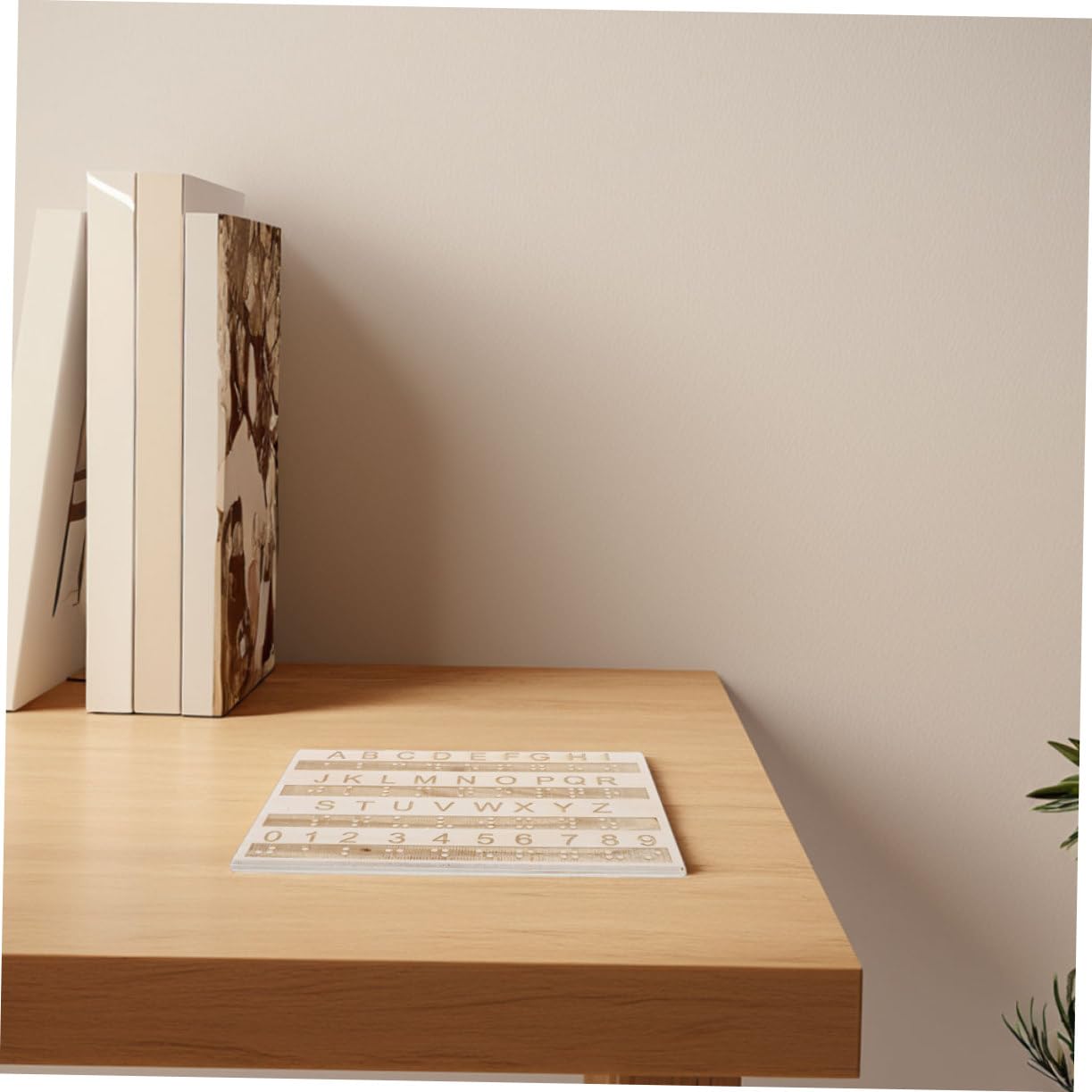Toddmomy Tablero de Alfabeto Braille de Madera para Niños Ciegos, Herramienta de Enseñanza Táctil Ligera con 3 Piezas para Aprender Braille Fácilmente en Casa Color Aleatorio