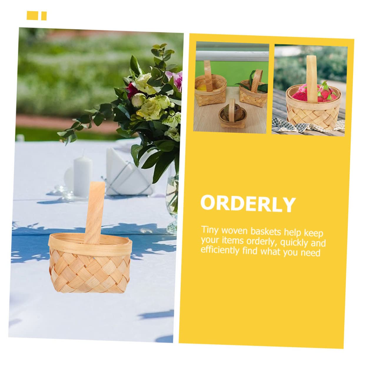 PRETYZOOM 15stücke Geflochtene Körbe Rustikale Hochzeits-blumenkörbe Mit Griffen Handgefertigte Wicker Box Für Party-gastgeschenke Und Dekoration Für Süßigkeiten Oder Kleine