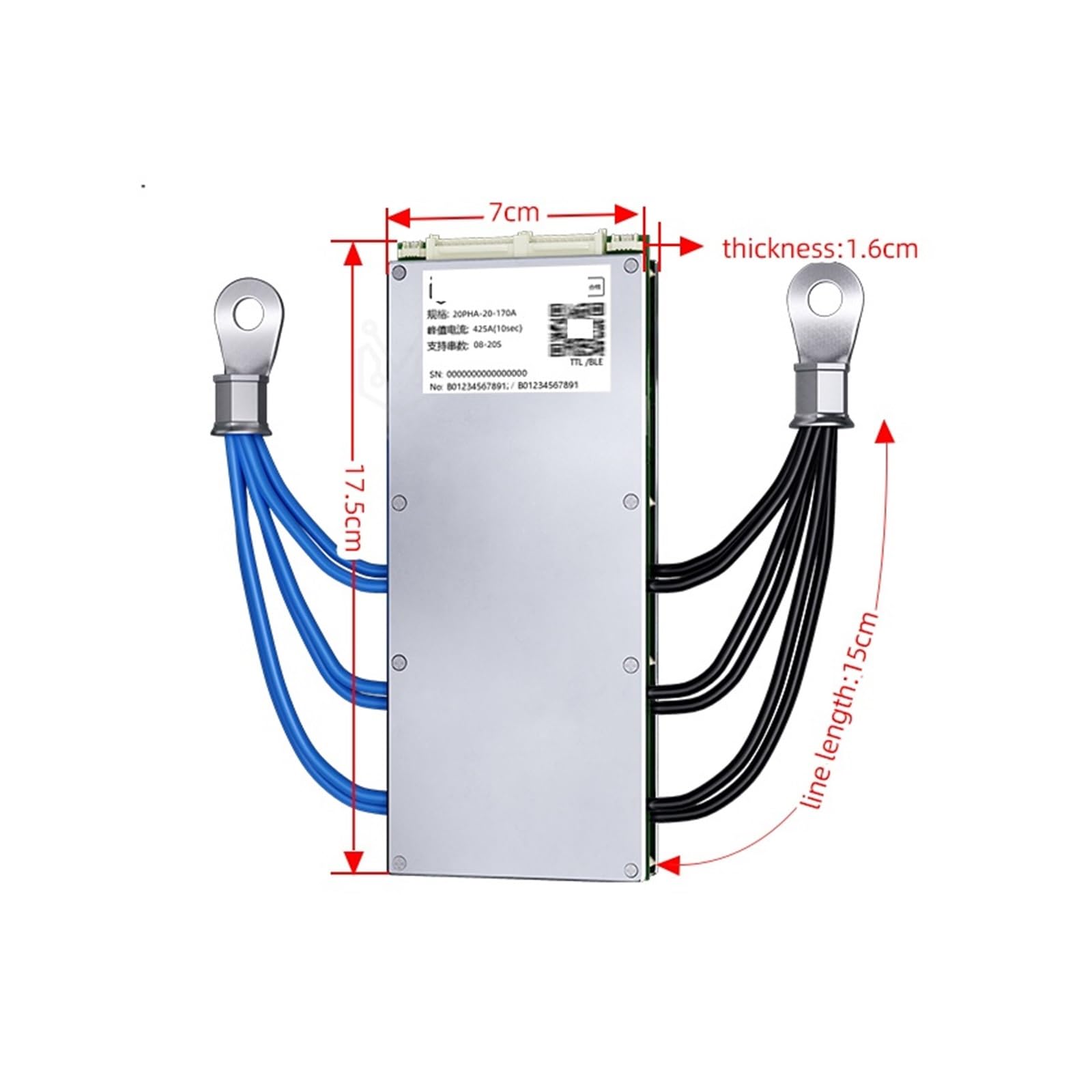 8S to 20S 110A to 230A 10S12S13S NCM LiFePo4 LTO Battery BT Battery Accessory Temperature Detection(8-20S-170A)