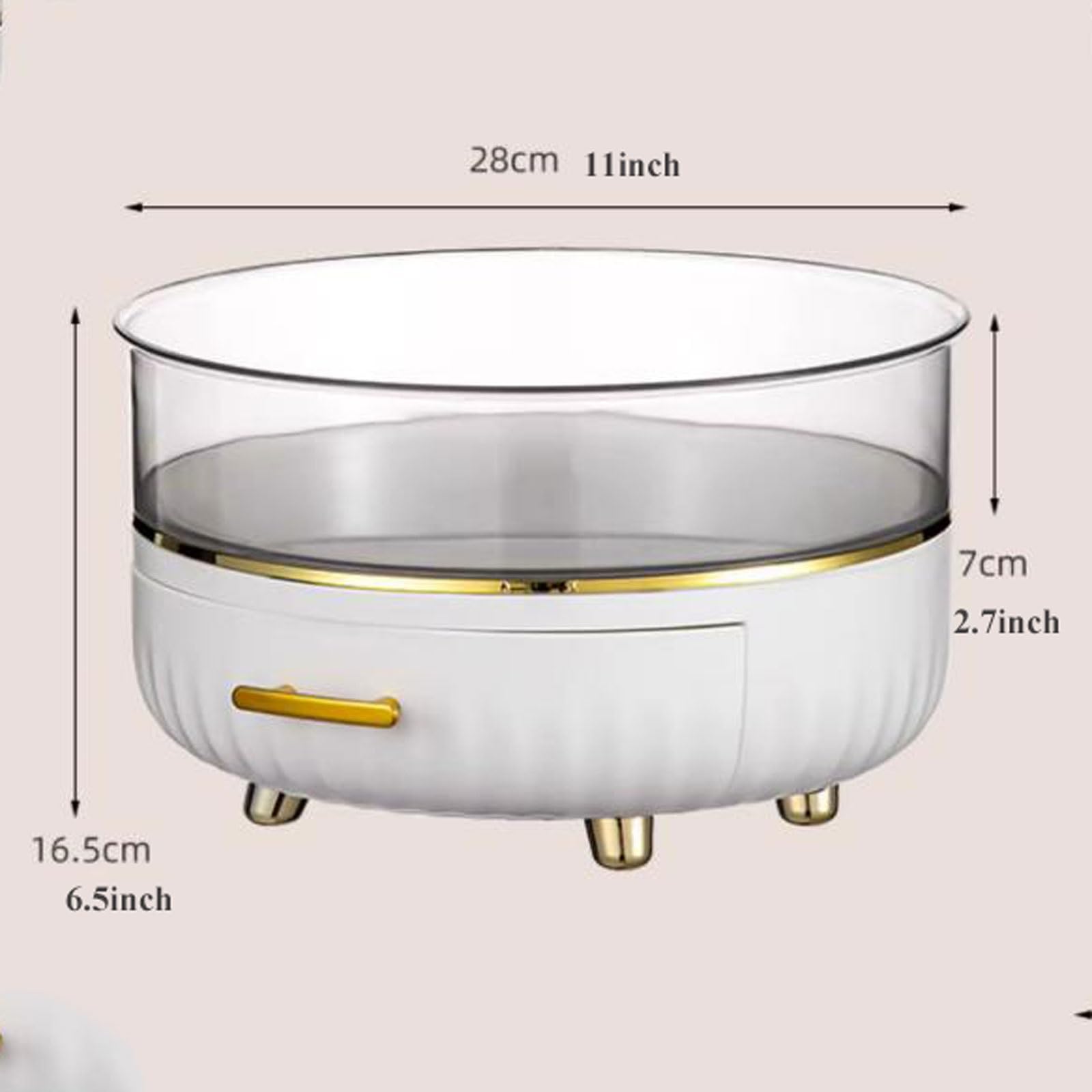 Organizer na kosmetyki Obrotowa taca na przybory do makijażu o 360° Pędzel Uchwyt pielęgnacji skóry z szufladą kosmetyki Perfumy Biżuteria, toaletki Sypialnia Łazienka(Green)