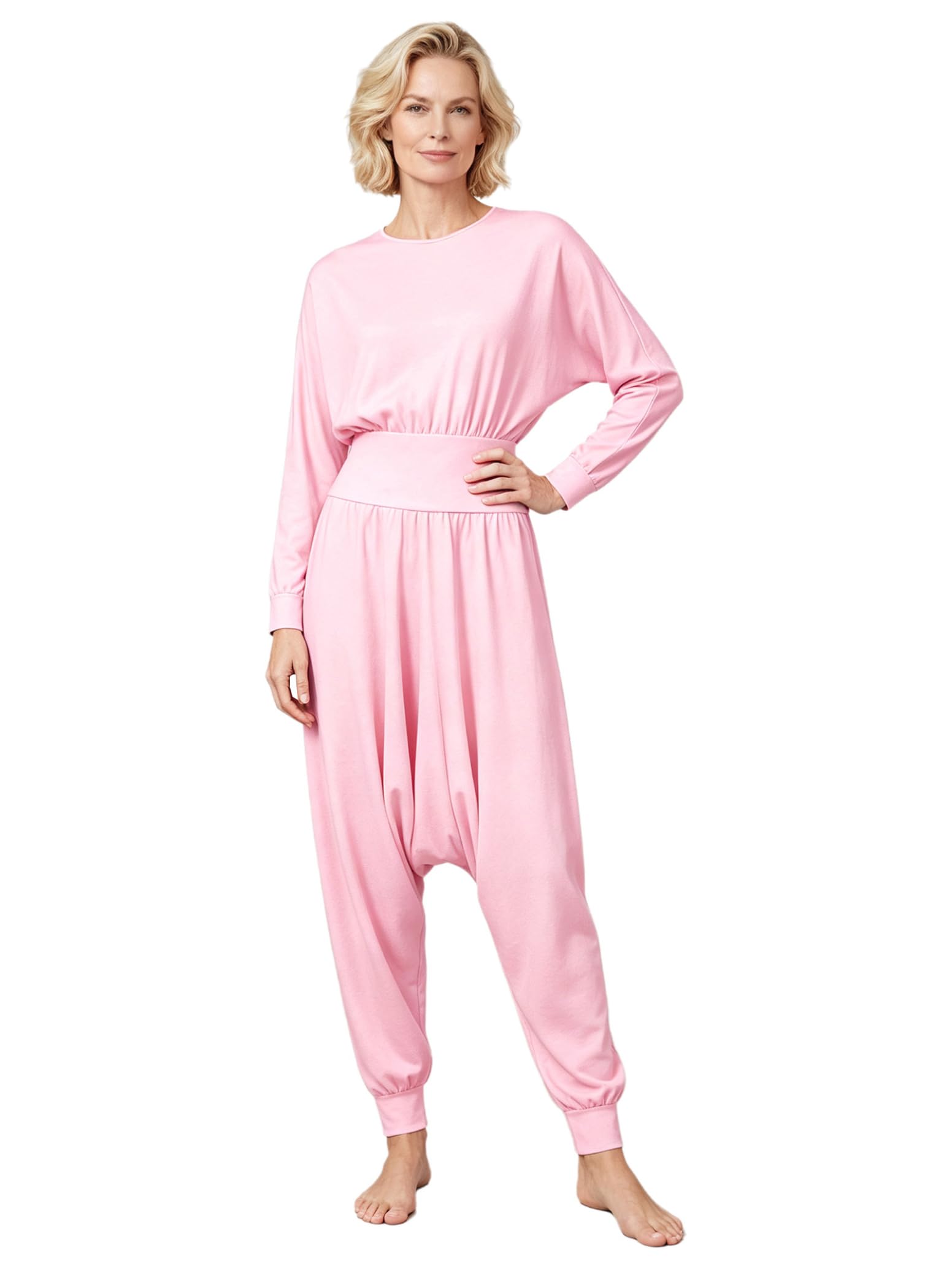 inlzdz Donna Completo Pantaloni Larghi Tuta Larga Adattivo Harem Largo