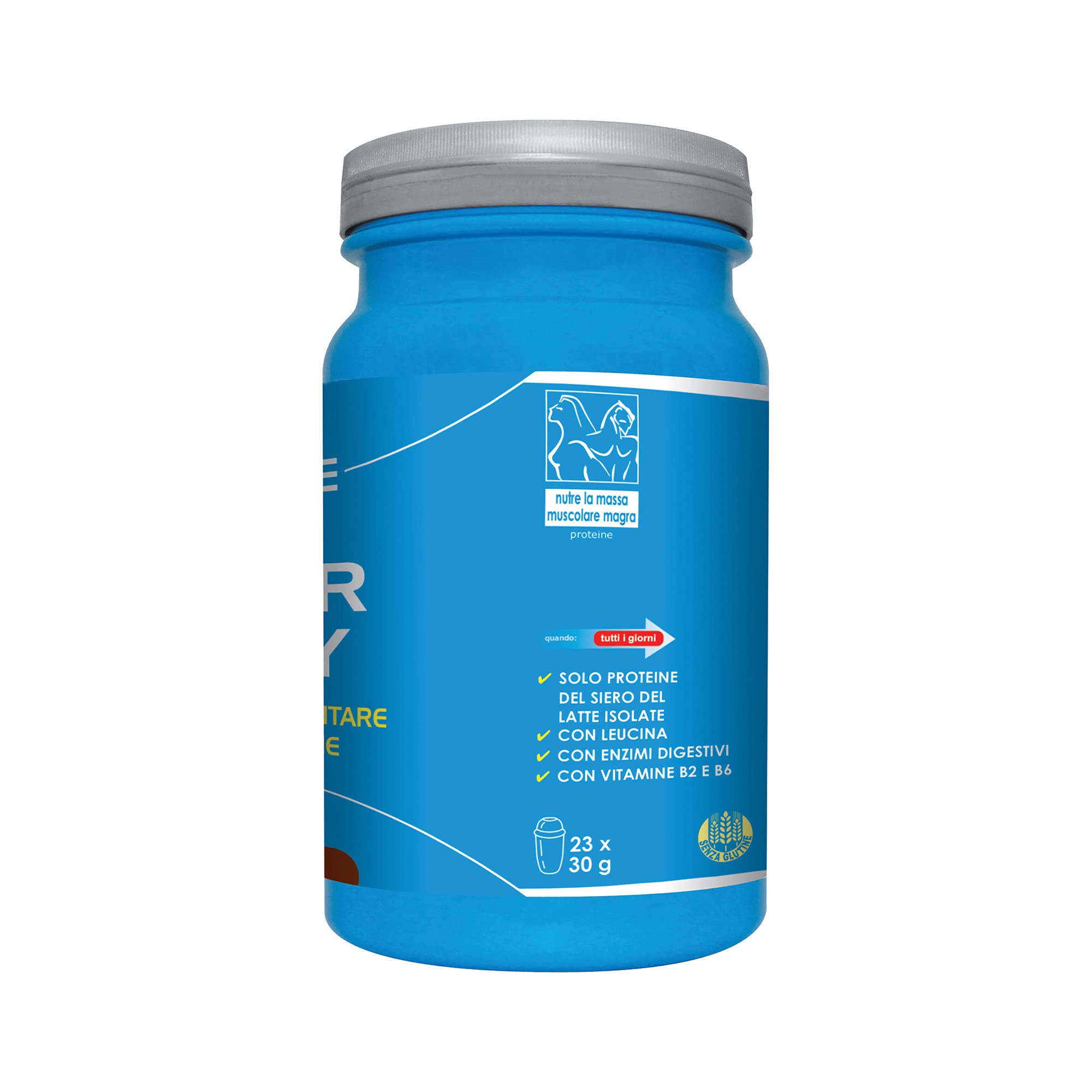 Ultimate Italia - Super Whey - 700g - gusto cacao - Proteine del siero del latte isolate e microfiltrate per un'assimilazione rapida e completa, senza glutine