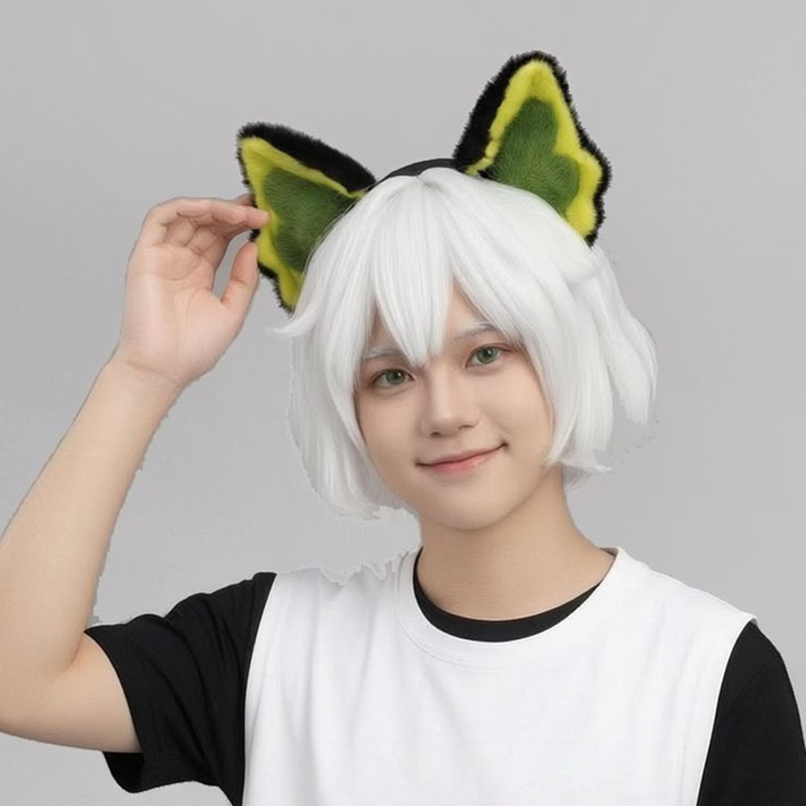 Diadema de orejas de gatito para niñas, orejas dinámicas para cosplay, disfraces, máscaras, Halloween, cosplay, fiesta, orejas de movimiento interactivo