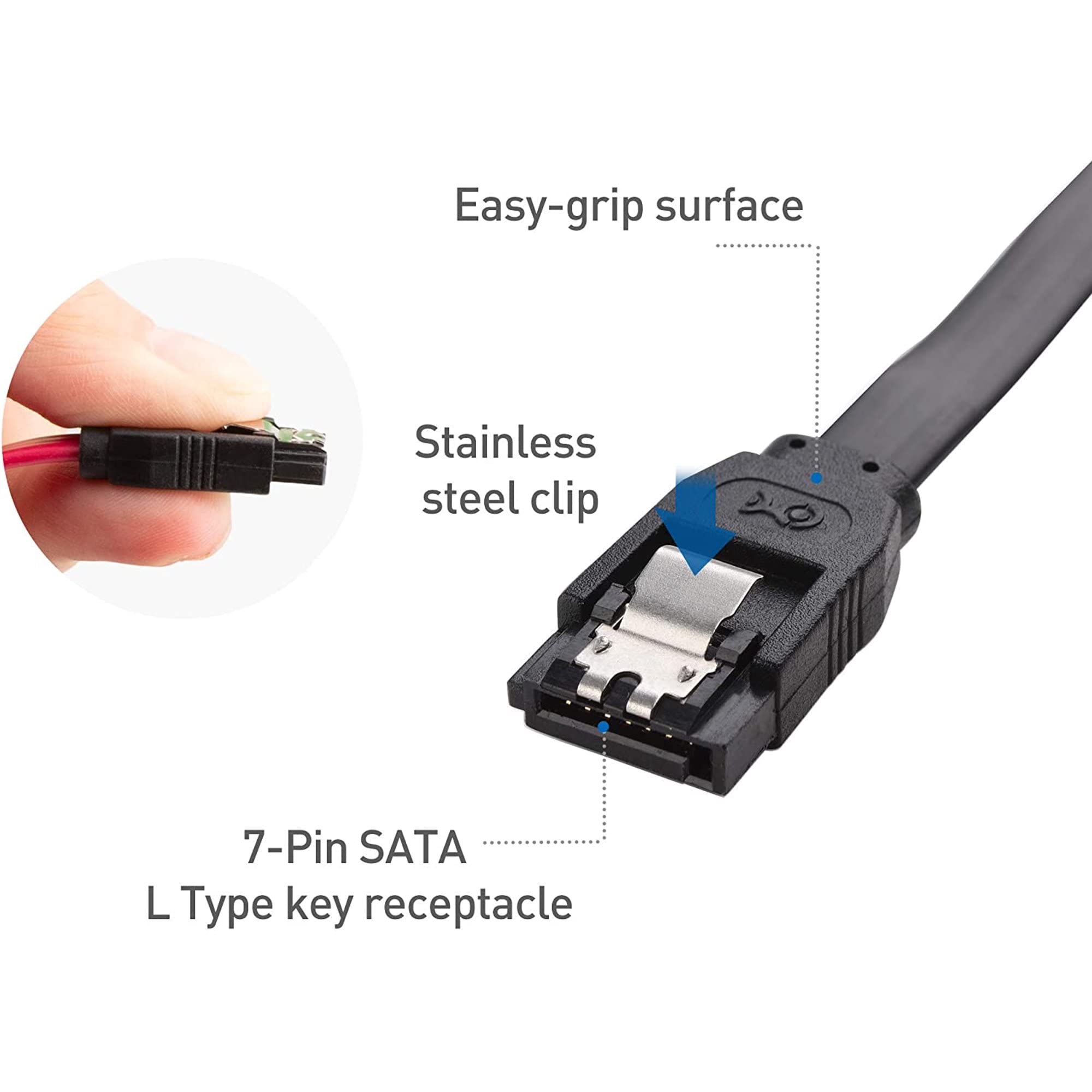 2 ADET SATA III Kablo 40cm, 6 Gbits, 90° Açılı, 1 Düz ve 1 90 Derece Açılı, Orjinal
