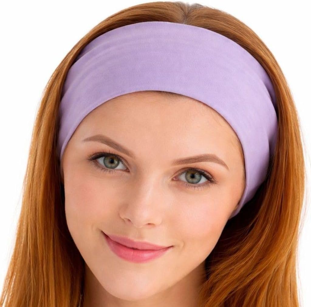 Headbands for Women & Men – Soft Cotton Stretchy Headband, Non-Slip Sweat Band for Workout, Running & Yoga