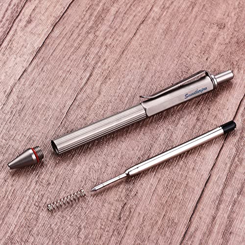 Smootherpro Titanium Click Push Retractable Gel Pen Machined Pen Sandblasted Lightweight Barrel For Holding Decent Click Ballpoint For Christmas Birthday Festival Signature Gift(Prg114) #TOP2