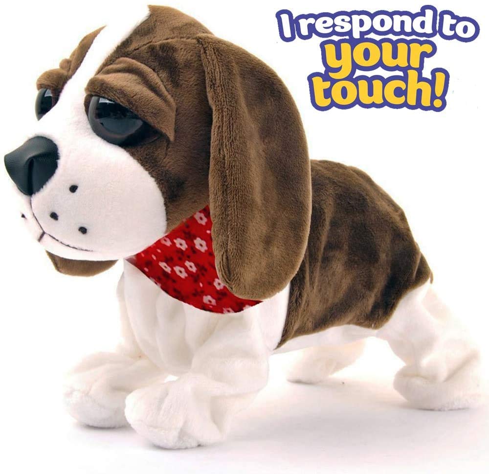 Interactive Animated Walking Pet Electronic Dog Plush Sound Control Toy Puppy - Barks, Sits, Walks (Dog)