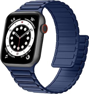 CeMiKa kompatibel mit Apple Watch Armband 44mm 49mm 45mm 46mm 42mm Herren Damen, Silikon Magnetische Sport Loop Ersatzbänder für iWatch Series 10 9 8 7 SE 6 5 4 3 Ultra 2 1