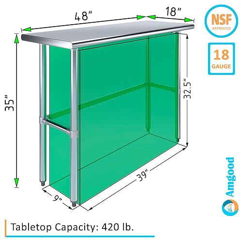 Vista 12 de Mesa de trabajo de acero inoxidable de base abierta con galvanizado