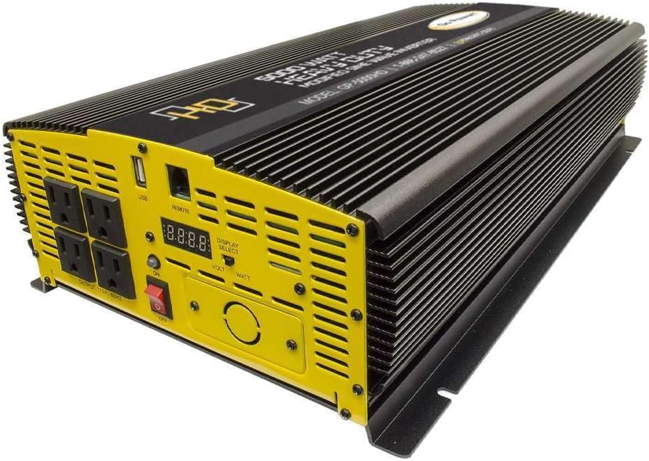 Go Power GoPower GP-5000HD - Inversor de onda sinusoidal modificada para servicio pesado, 5000 vatios12 V