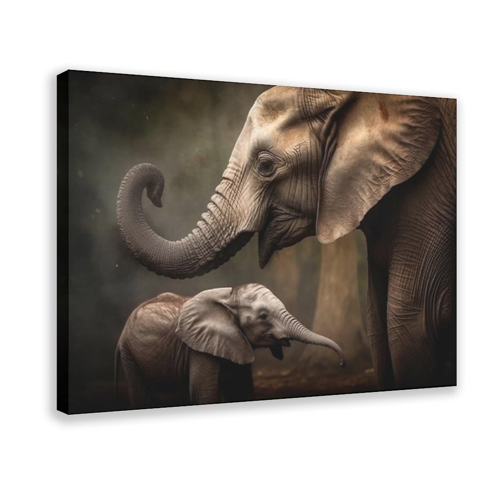 Bareronor Elephant Art Poster Canvas Poster Bedroom Decor Landscape Office Room Decor Gift 12" L X 18" W