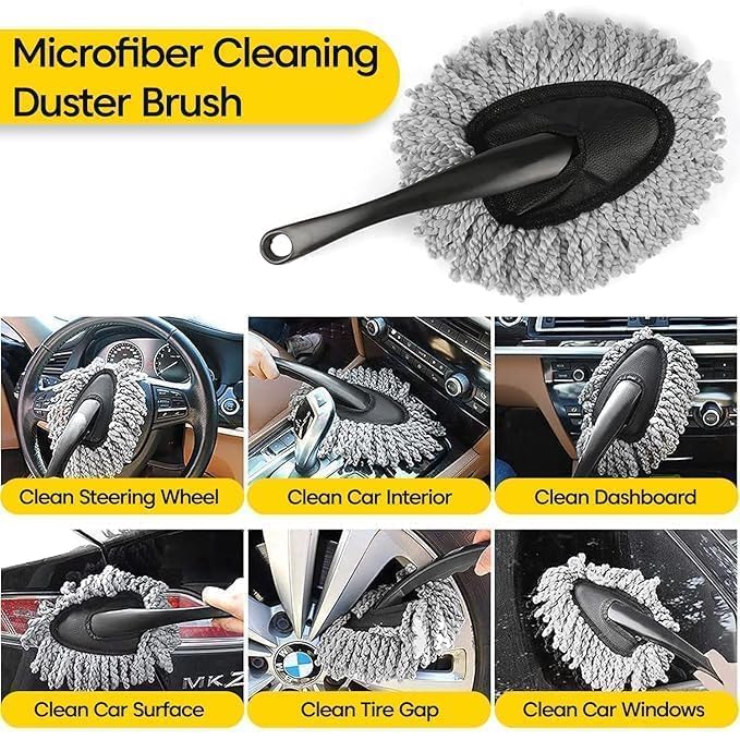 Image of 8 PCs Super Microfiber Car Duster Kit, Car Cleaner Brush Exterior & Interior Car Cleaning Cloth, Ac Vent Cleaner Brush,Anti Fog Spray,Oil Film Cleaner Brush (Medium - 8 Pcs Combo kit)