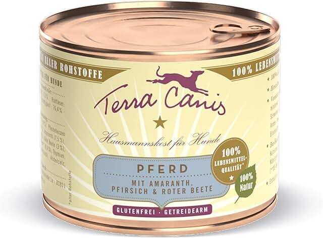 Terra Canis Horse, Amaranth & Peach - Classic Wet Food, 200 g, Premium Dog Food in 100% Food Grade of All Raw Materials, Rich & Healthy, Low Allergy & Grain, Gluten Free product image
