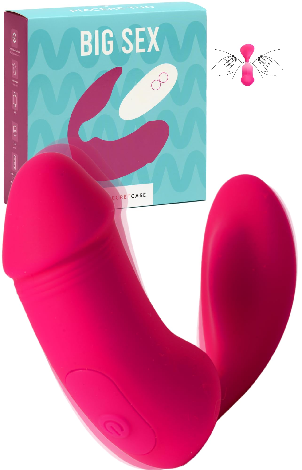 MySecretCase Consoladores.. Para Mujer con Vibración 9 Modos con Doble Estimulación Vibradorador Clítoris y Vaginal Vibrador Mando Distancia Juguetes Sensuales Pareja Vibradores Consoladores