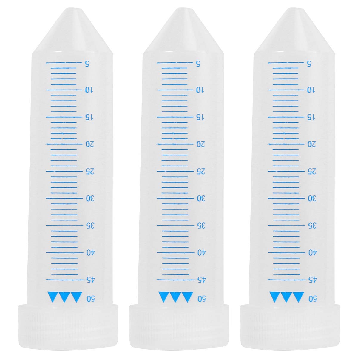 50 Tubos ensayo plástico criovial 5 ml, Tubo congelación, Tubo Almacenamiento en frío con tapón Rosca, Tubo congelado criotubo (Azul) Suministros Laboratorio