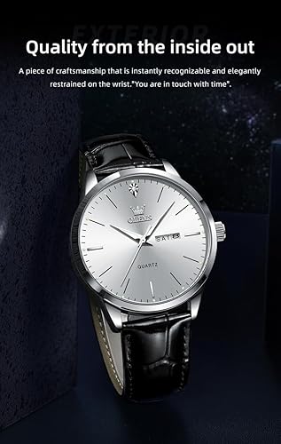 Miniatura 7 de OLEVS Reloj de pulsera para hombre, resistente al agua, clásico, analógico, casual, de lujo, para hombre, con fecha, fácil de leer, reloj de pulsera