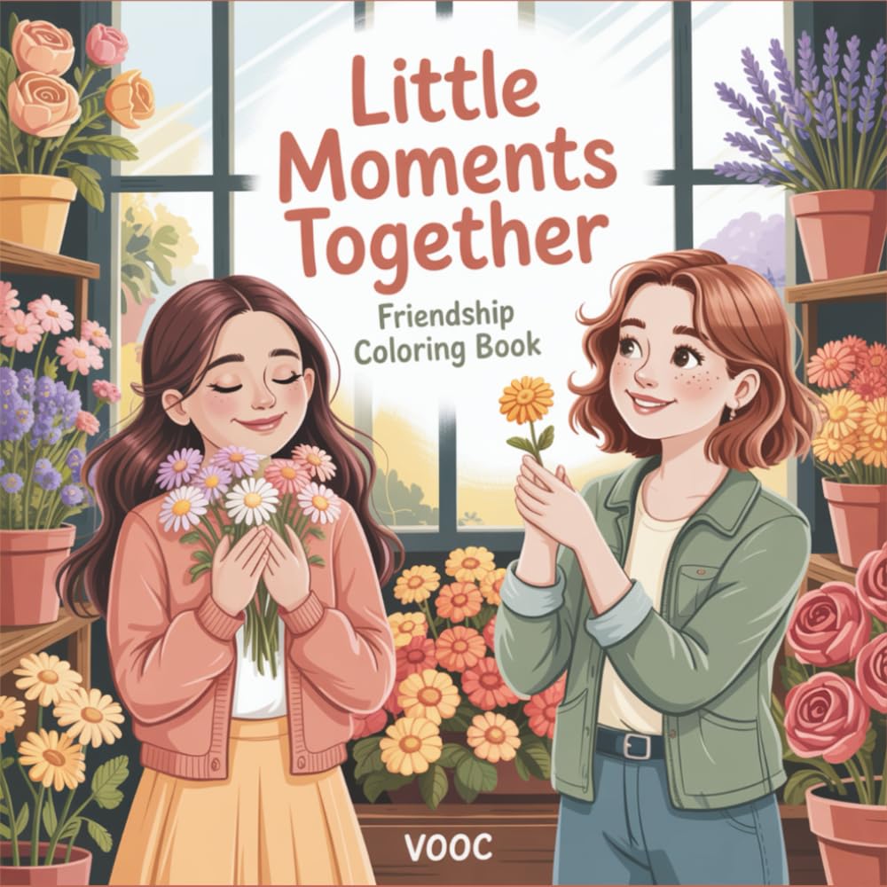 Little Moments Together : Friendship Coloring Book with 40 Relatable Everyday Life Scenes, Friend Activities, and Heartwarming Illustrations - Gift for Women (Bold Voices Collection)