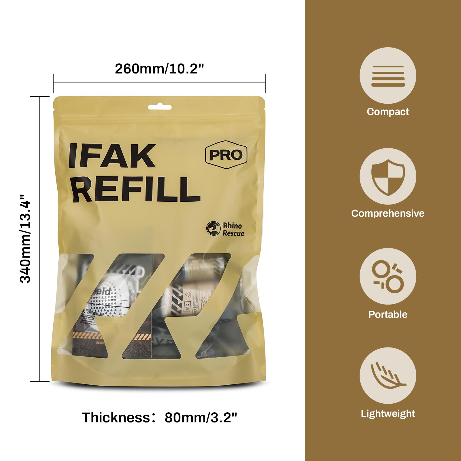 Amazon.com: RHINO RESCUE IFAK Refill Kit 17Pcs First Aid Kit with