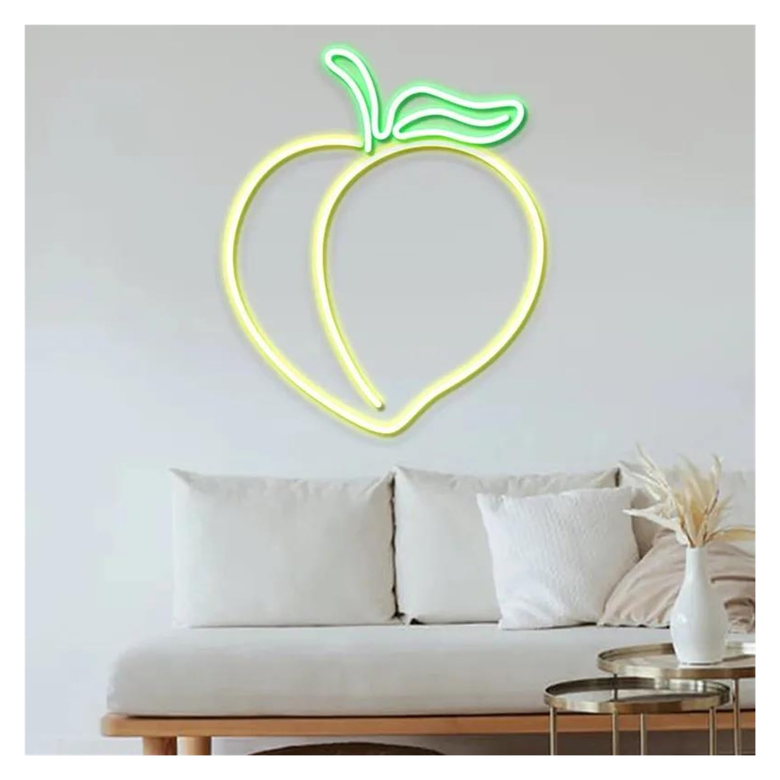 SHOUXI Sign Lamp Fruit Peach Neon Sign for Festival Party Home Wall Decor Dimmable, 40cm