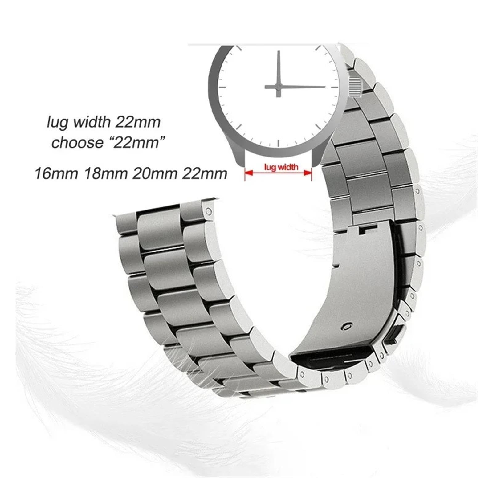 Cinturino for orologio in titanio da 1 pezzo, 22 mm, 20 mm, 18 mm, 16 mm