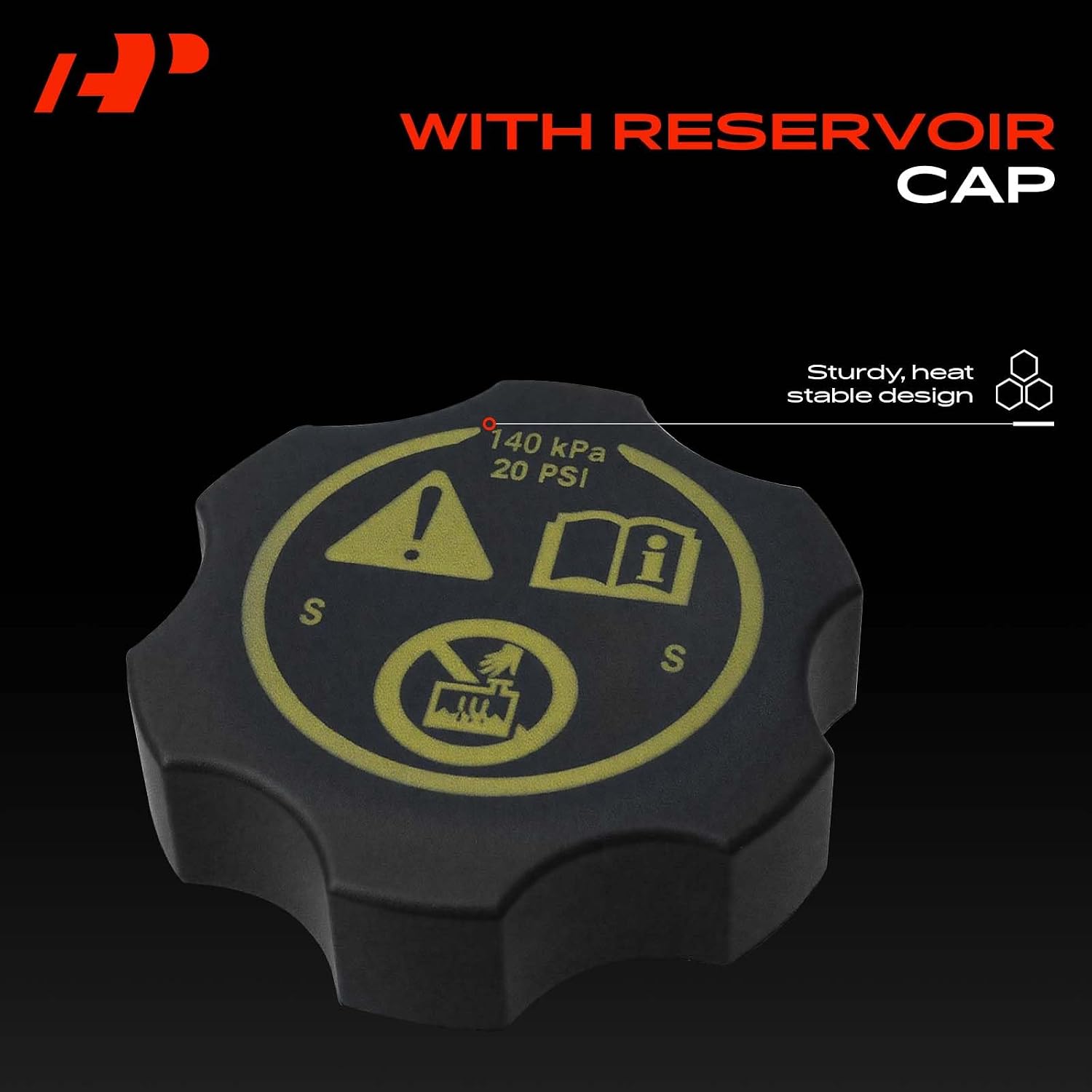 A-Premium Coolant Recovery Overflow Reservoir Tank [with Cap] Compatible with Jeep Renegade 2015-2021 1.3L 1.4L 2.4L & Fiat 500X 2016-2018 - Front Side