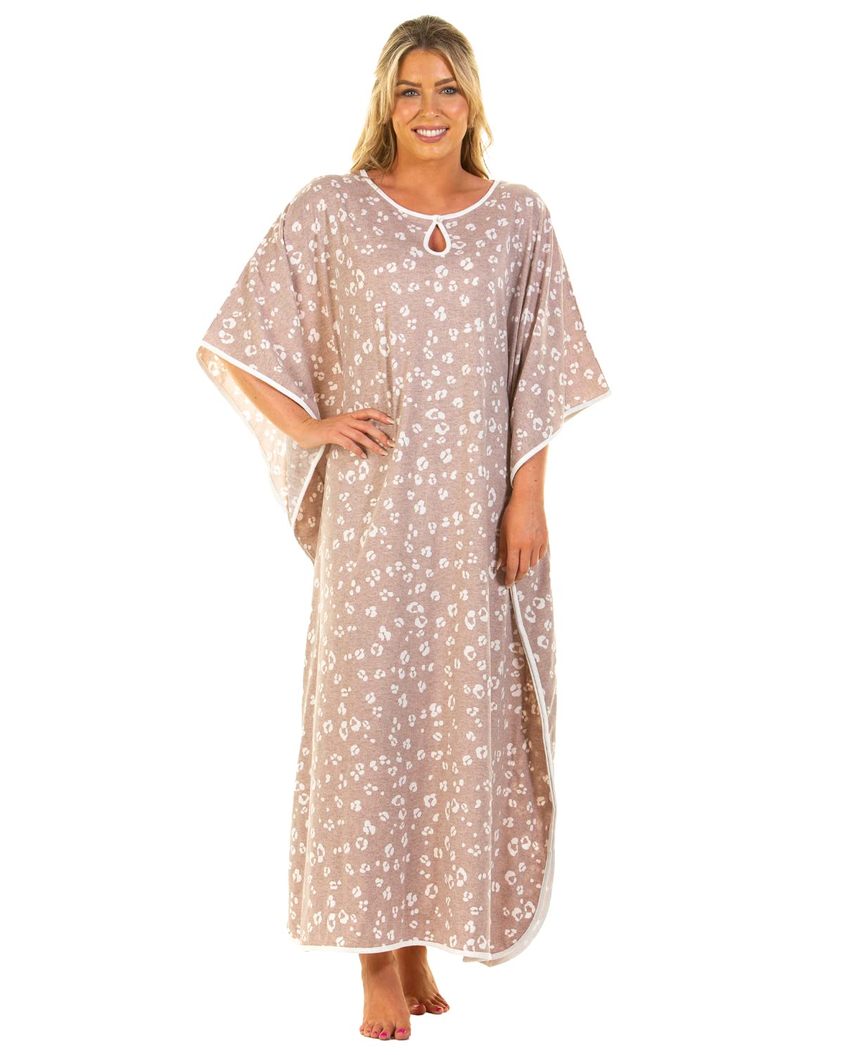 Undercover Ladies 'Heather Leopard' Kaftan 830 Beige