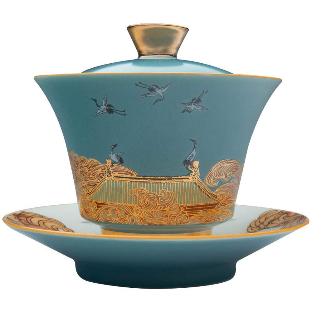 Sancai Chiński ceramiczny zestaw filiżanek do herbaty Kung Fu Teaware Gaiwan elegancka przykryta miska filiżanki do herbaty dla autentycznych doświadczeń herbaty dla entuzjastów herbaty