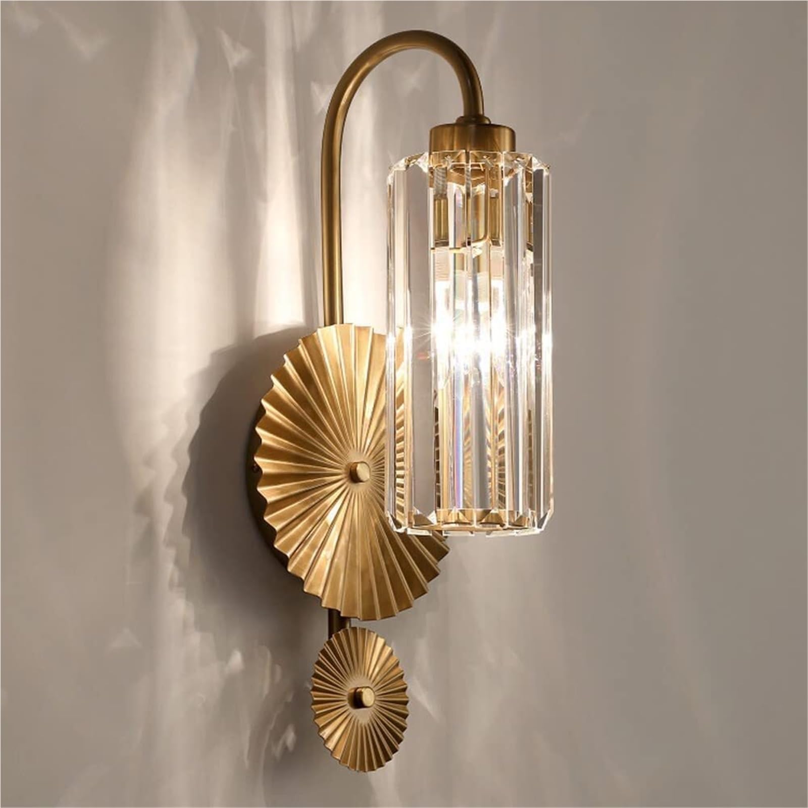 Apliques de Pared Modernos con Acabado Dorado, lámparas de Pared de cabecera de Interior de Cristal Simple, Accesorios de iluminación de Pared de Cristal LED, lámpara de Pared Frontal con Espejo de