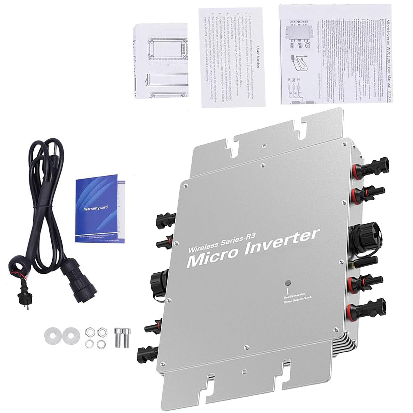 Micro Inverter per Collegamento alla Rete Solare, Onda Sinusoidale Pura MPPT per Collegamento alla Rete, Controllo App Autoraffreddamento, Inverter di Potenza