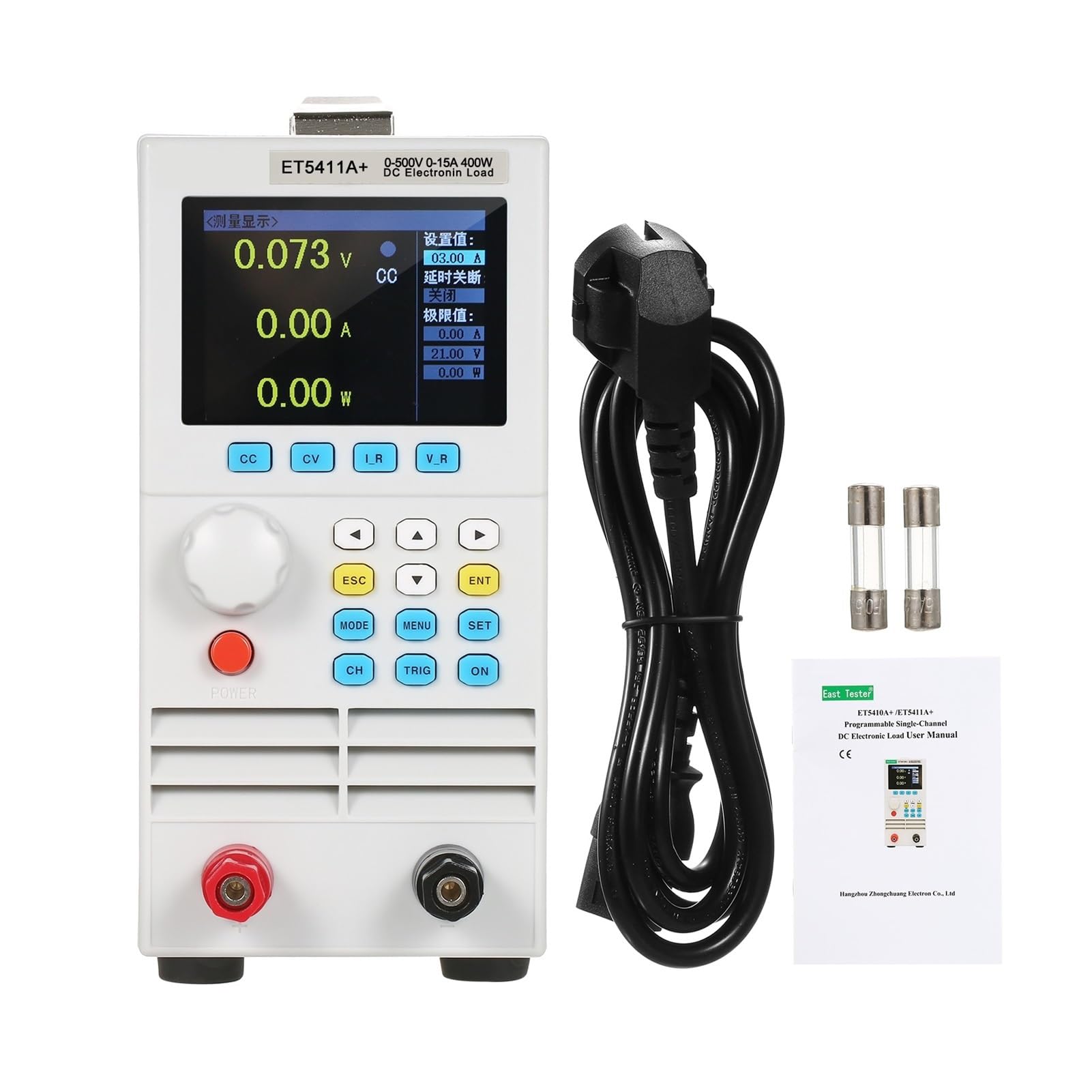 Probador de baterías, Probador de resistencia interna de capacidad de batería de dos canales con carga electrónica de CC programable ET5420A+, 200 W/400 W, 15 A/40 A