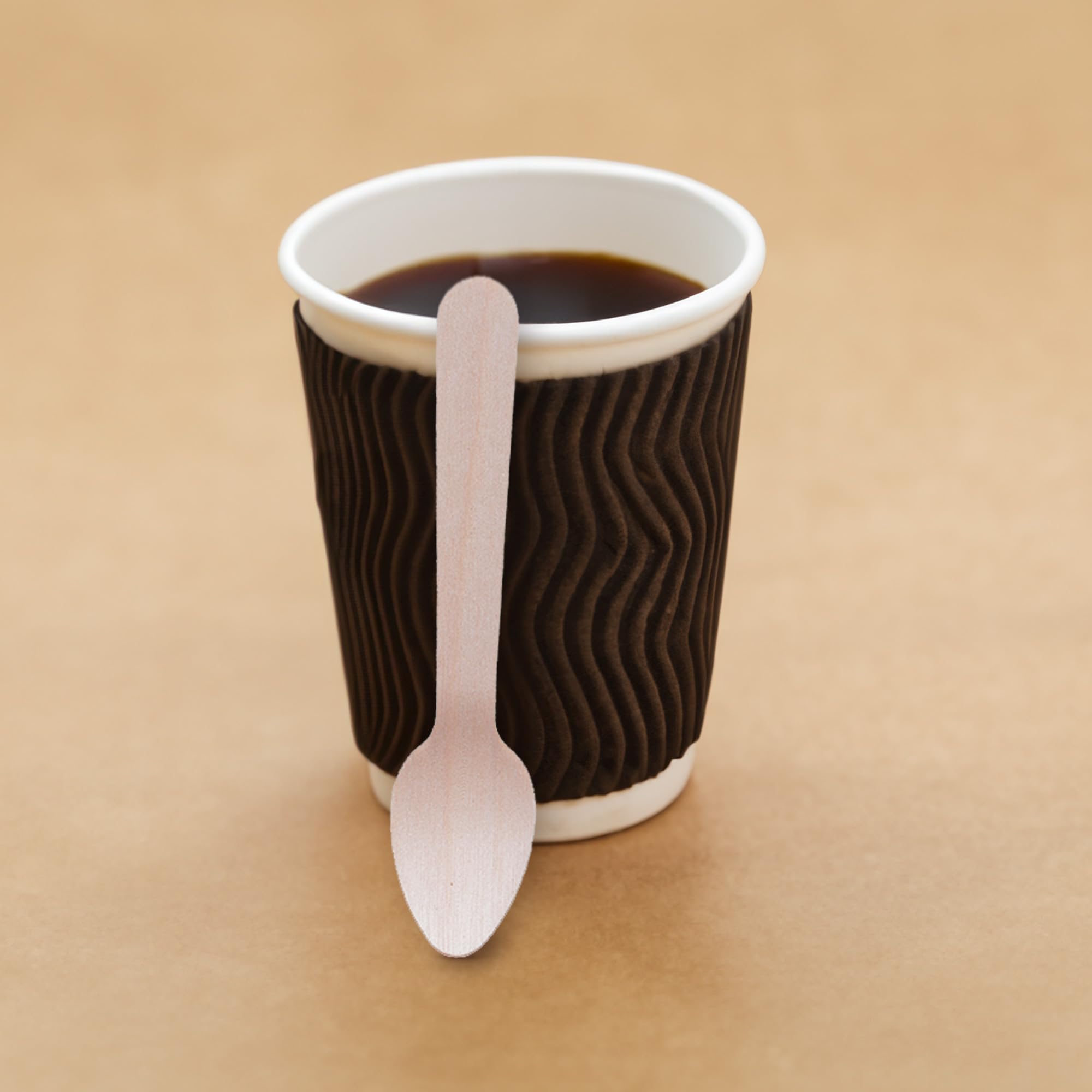 GRÄWE Couverts jetables Cuillère à café en bois 100 pièces biodégradable