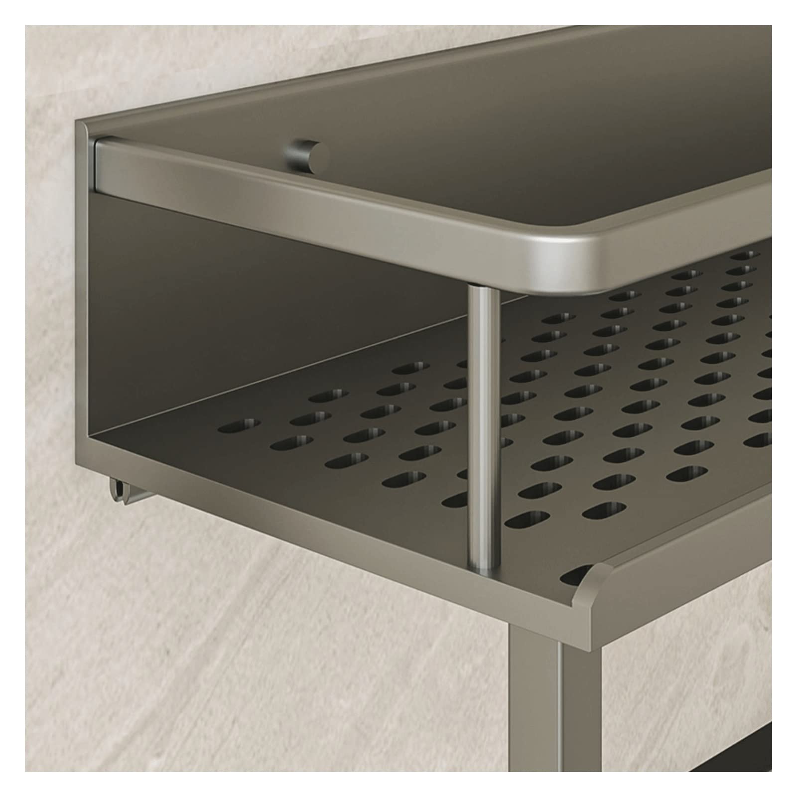 HASMI Mensola Doccia Angolare Scaffale portaoggetti Lavabo WC Scaffale Semplice Scaffale da Cucina Scaffale da Cucina in Metallo Scaffale Perforato da Parete Ripiano Doccia (Size : 50)