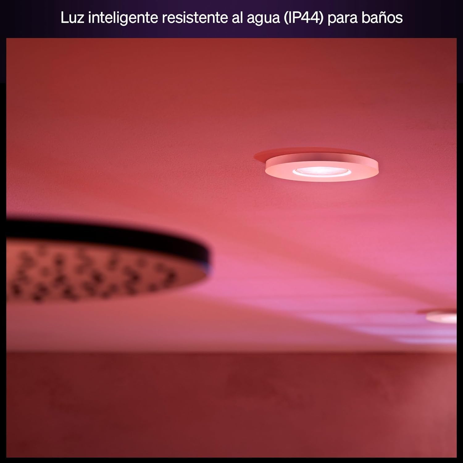 Philips Hue - Xamento, foco empotrable inteligente (1un), ideal para baño, luz blanca y colores, Bluetooth+Zigbee, Compatible con Alexa y Google Home, color blanco