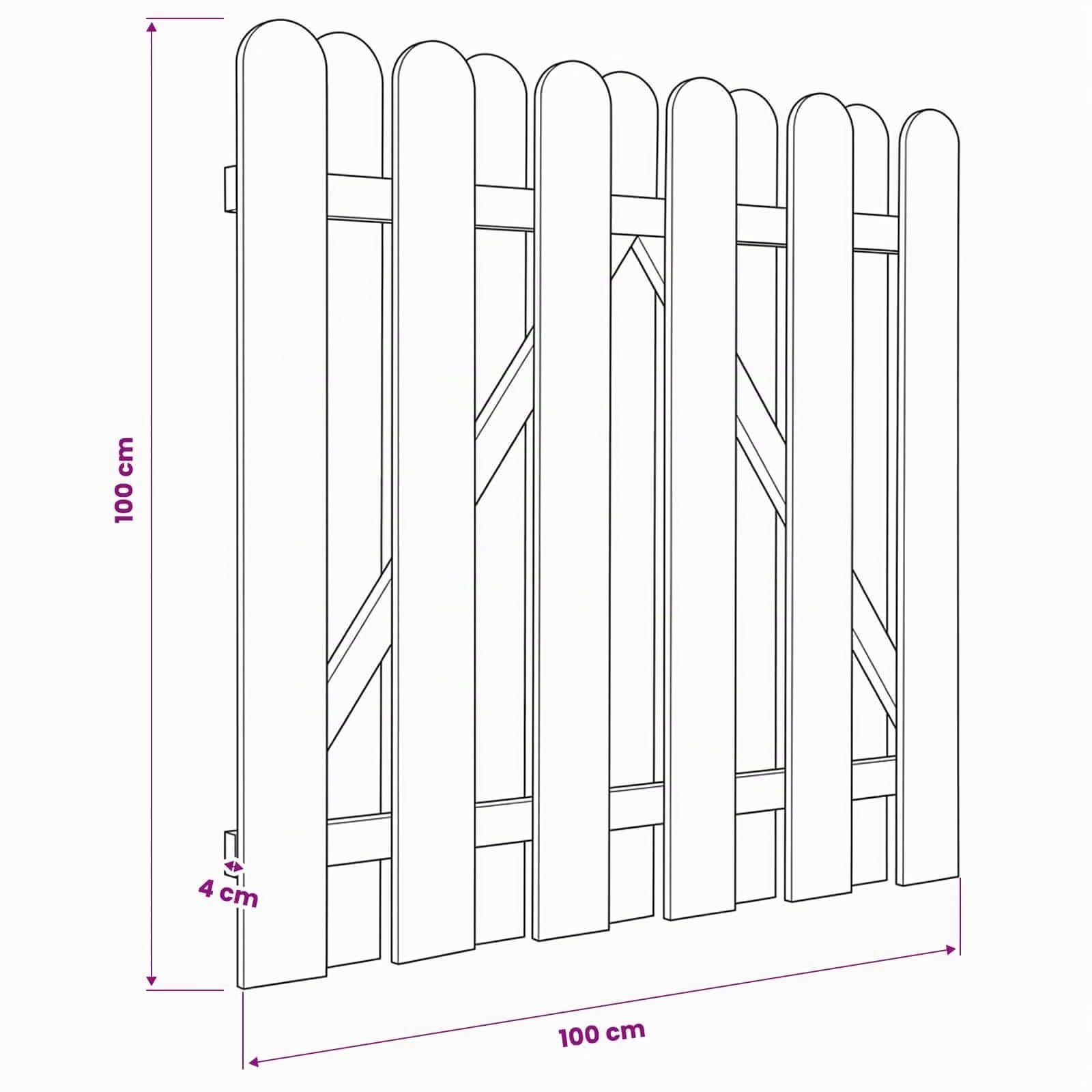 vidaXL Porte de Jardin 100 x 100 cm Bois de pin massif Vert