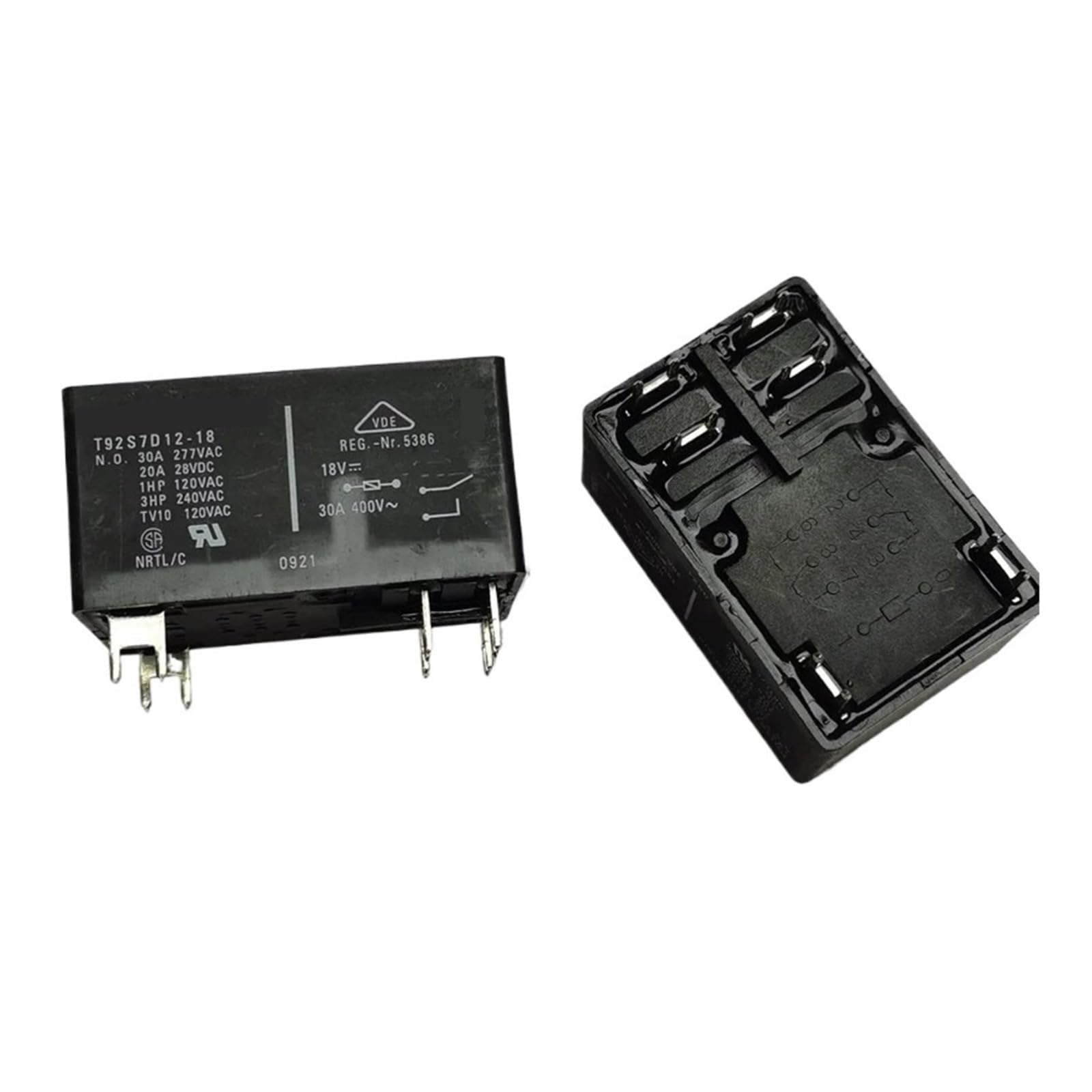 Relais de puissance T92S7D12-48 30A 277VAC 6 broches pour circuits imprimés industriels