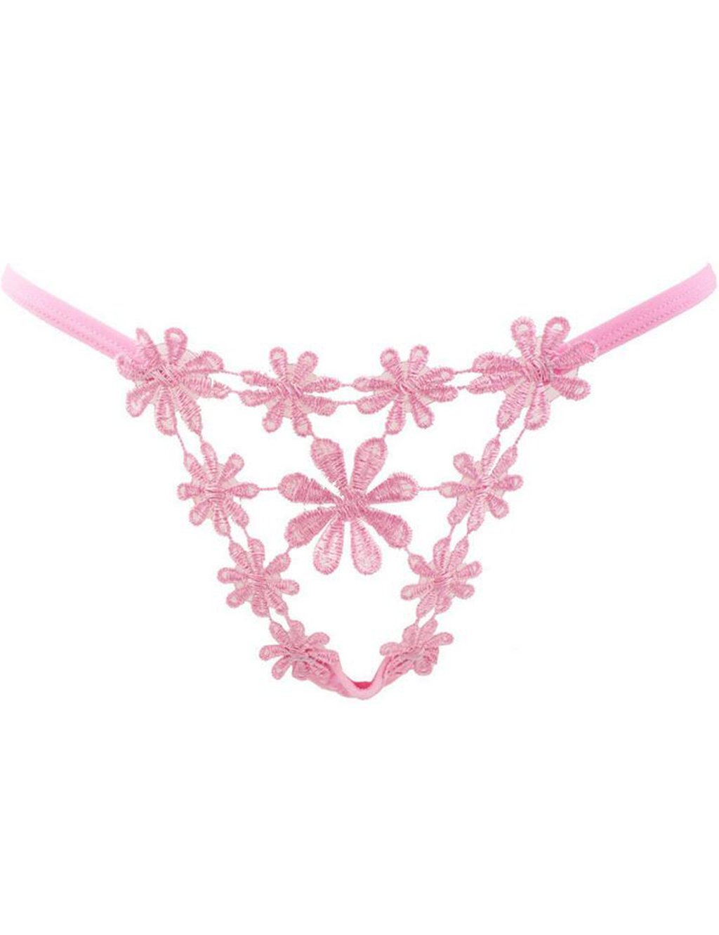 Women Hollow Out Flowers Thong The Perspective of Female Low Waist Trousers Head T