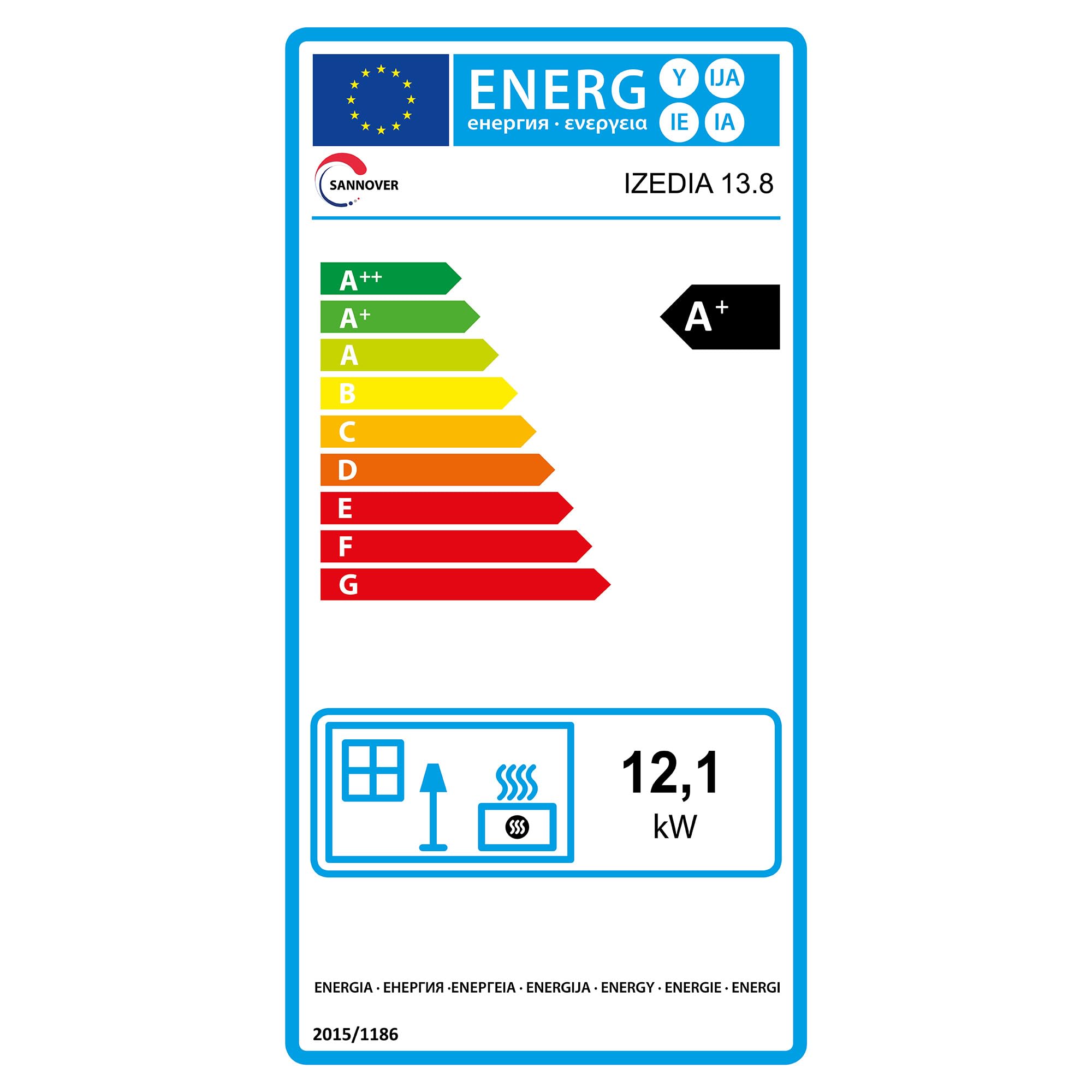 Poêle à granulés étanche Izedia 13,8 kW Noir Sannover