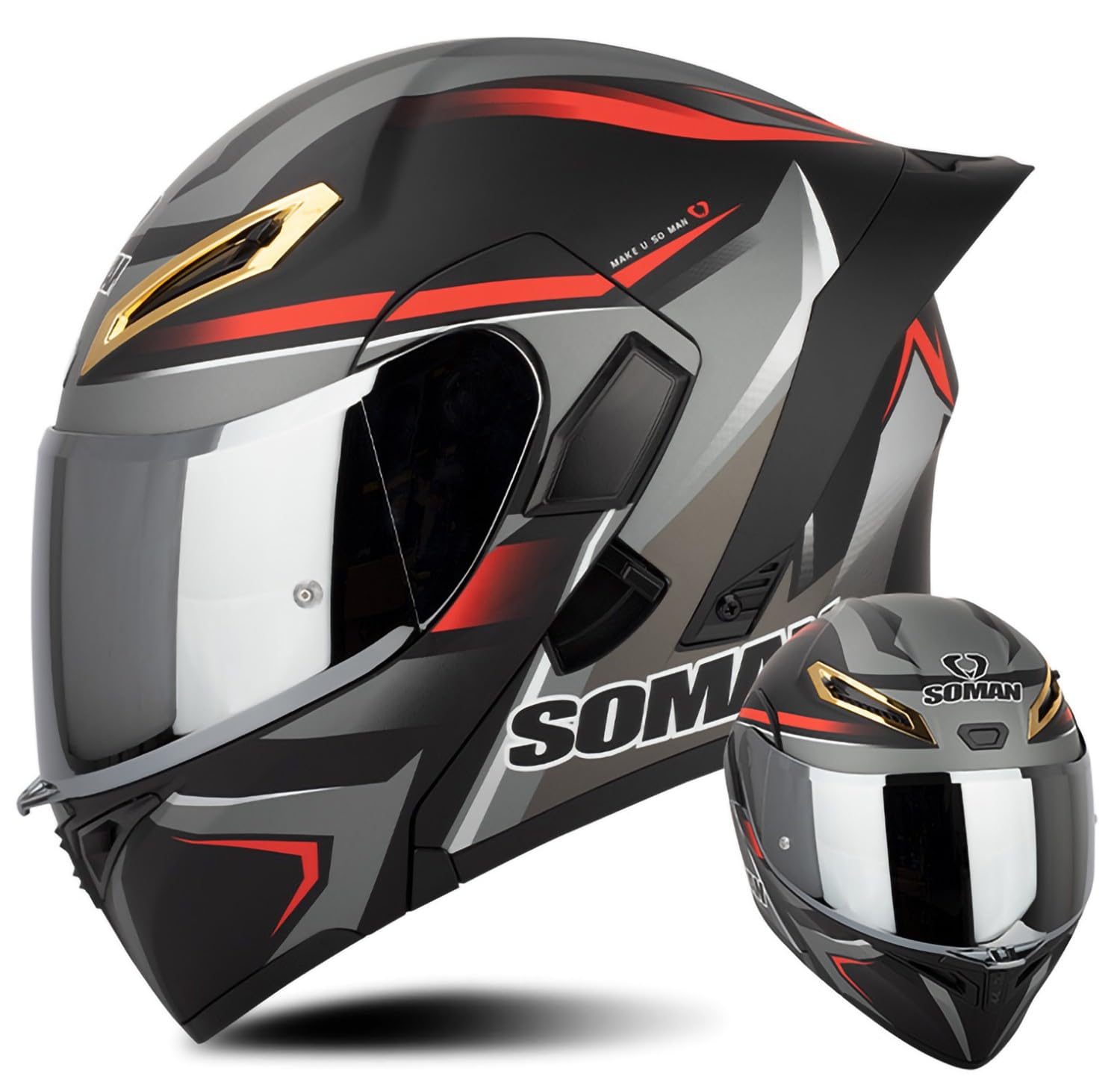 Casque de moto intégral modulaire double visière haute protection - 8