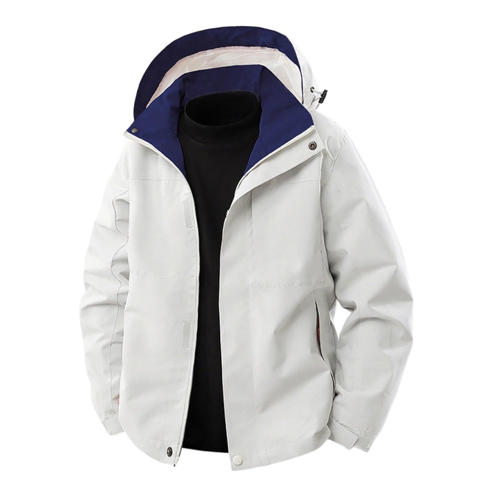 Ski Veste Tres Chaude Homme Montagne d'hiver Polaire Blouson Manteau Militaire avec Capuche Amovible Randonnée Épais pour Voyage Coupe-Vent Snowboard