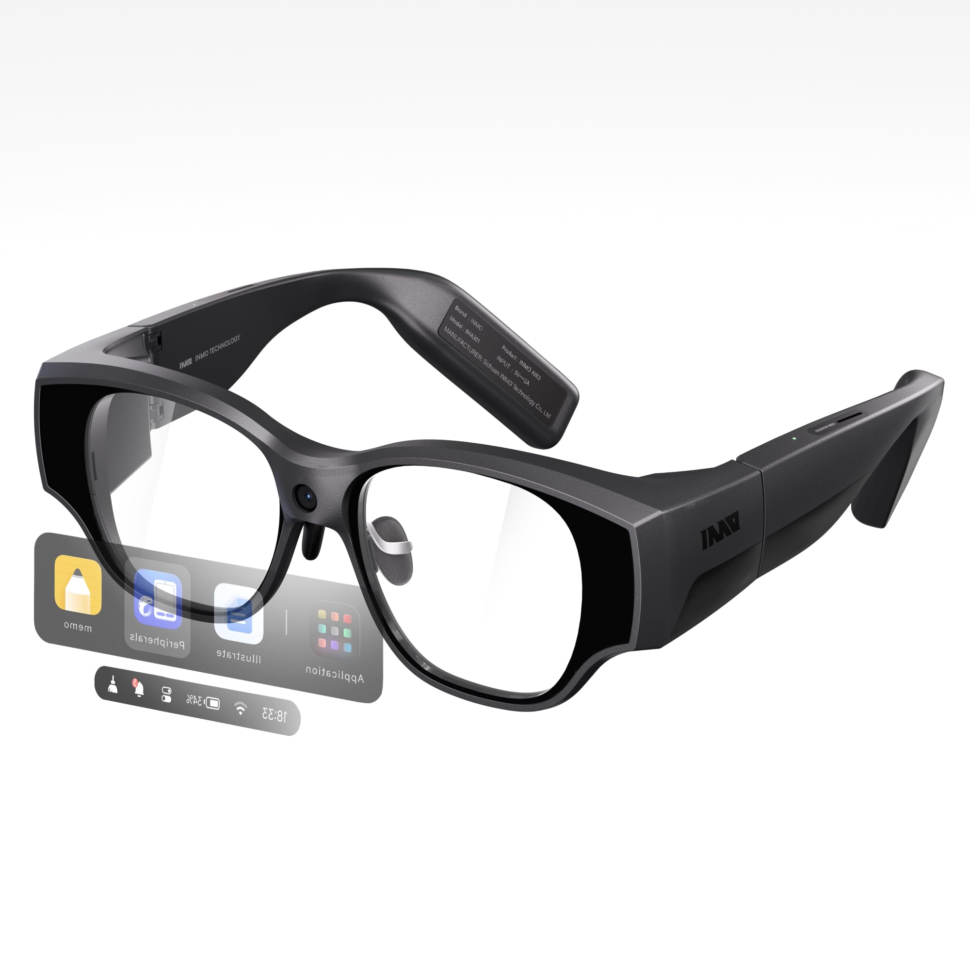 inmo AIR3 Smart AR Glasses 1080P Micro-OLED Display 36 FOV 150 Virtual Screen Built-in Processor AI Assistant Portable