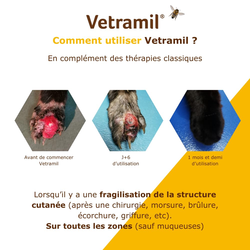 Anidev Vetramil - Spray Naturel Protecteur Multi espèces - Peaux fragilisées Animaux - Miel de qualité médicale et huiles essentielles - Effet apaisant et Protecteur - Flacon 100 ML