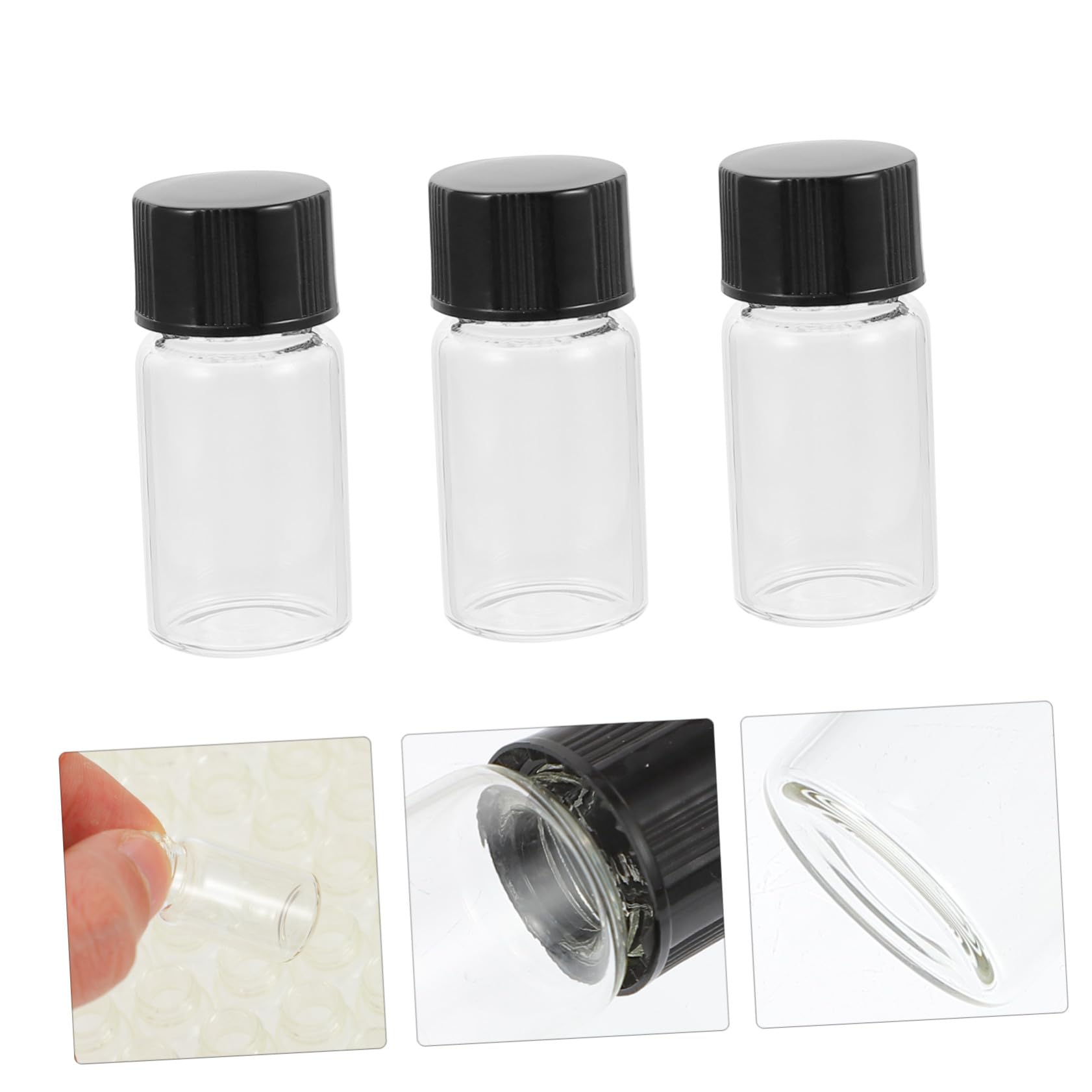 Hemobllo 100pezzi Bottiglie Trasparenti di Reagenti Bocca Vite Bottiglie per Oli Essenziali e Campioni di Laboratorio Forniture per Conservazione di Liquidi