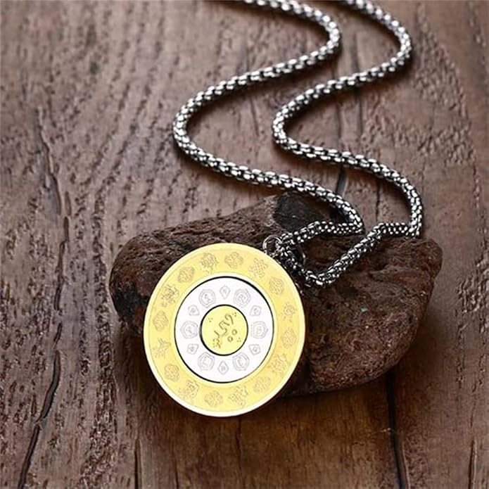 HIJONES Herren Halskette Mit Sternzeichen-Anhänger – Edelstahl, Rund, 22 Mm, Inkl. Kette