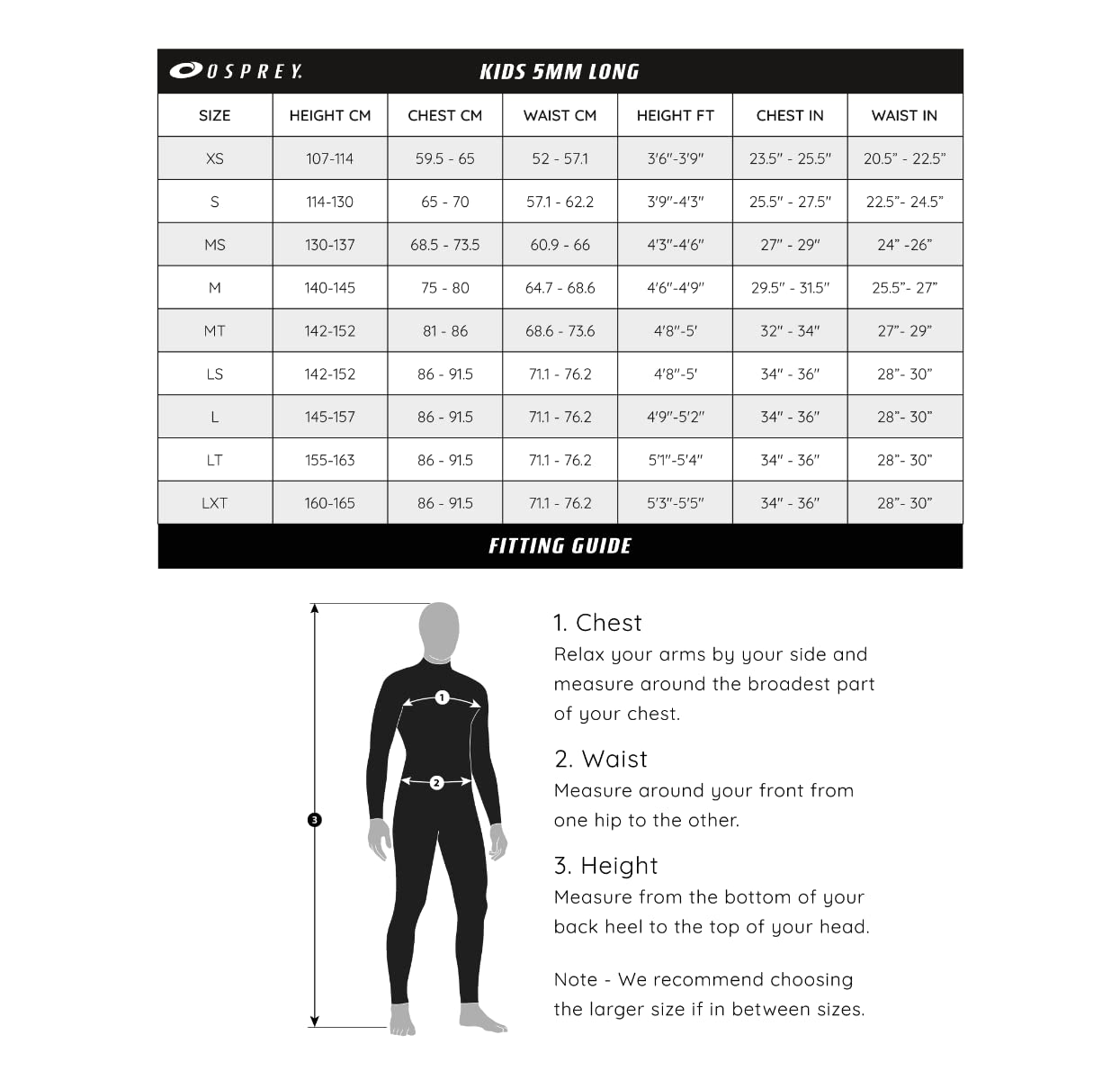 Osprey Boys Full Length 5 mm Winter Wetsuit, Kids Neoprene Surfing Bodyboarding Wetsuit, Origin, Red